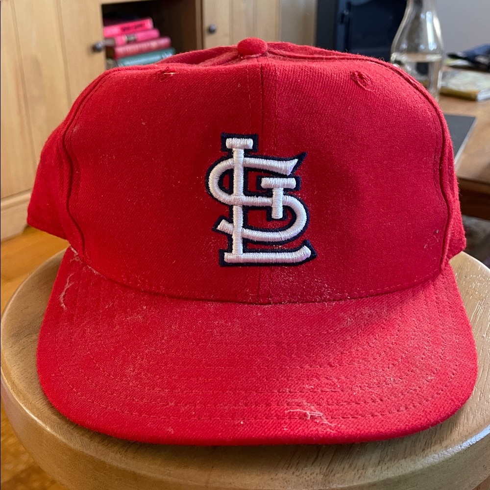 Vintage 80s St. Louis Cardinals New Era Red Fitted 7 3/8 MLB Embroidered hat